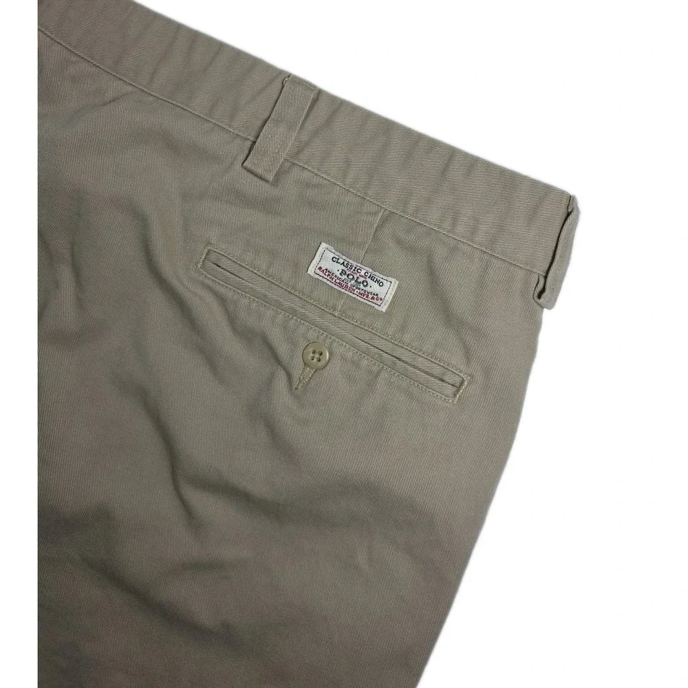 Polo Ralph Lauren Tyler Pleated Chino Shorts BEIGE Men's 50 Vintage Y2K Preppy‎